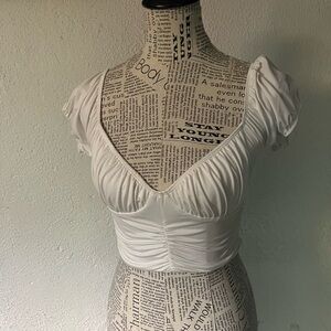 Tic Toc White Ruched Women's Top